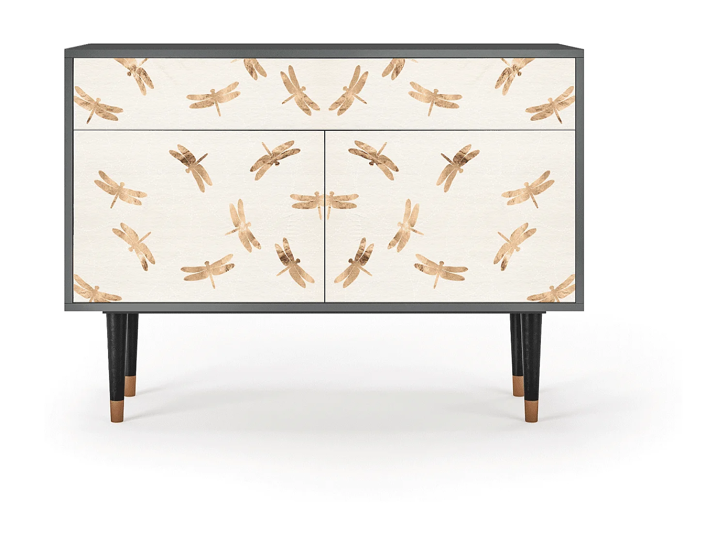 Kredens - 115x85x48 cm - BS4 - Nude Dragonflies, Antracyt