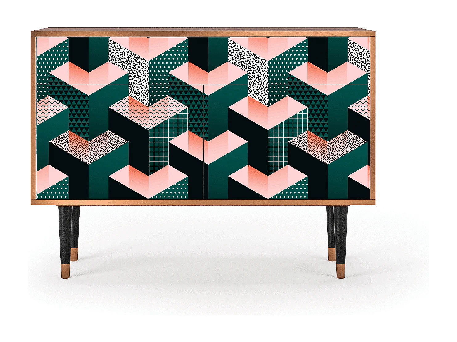 Sideboard - 115x85x48 cm - BS4 - Geometric Madness, Walnuss