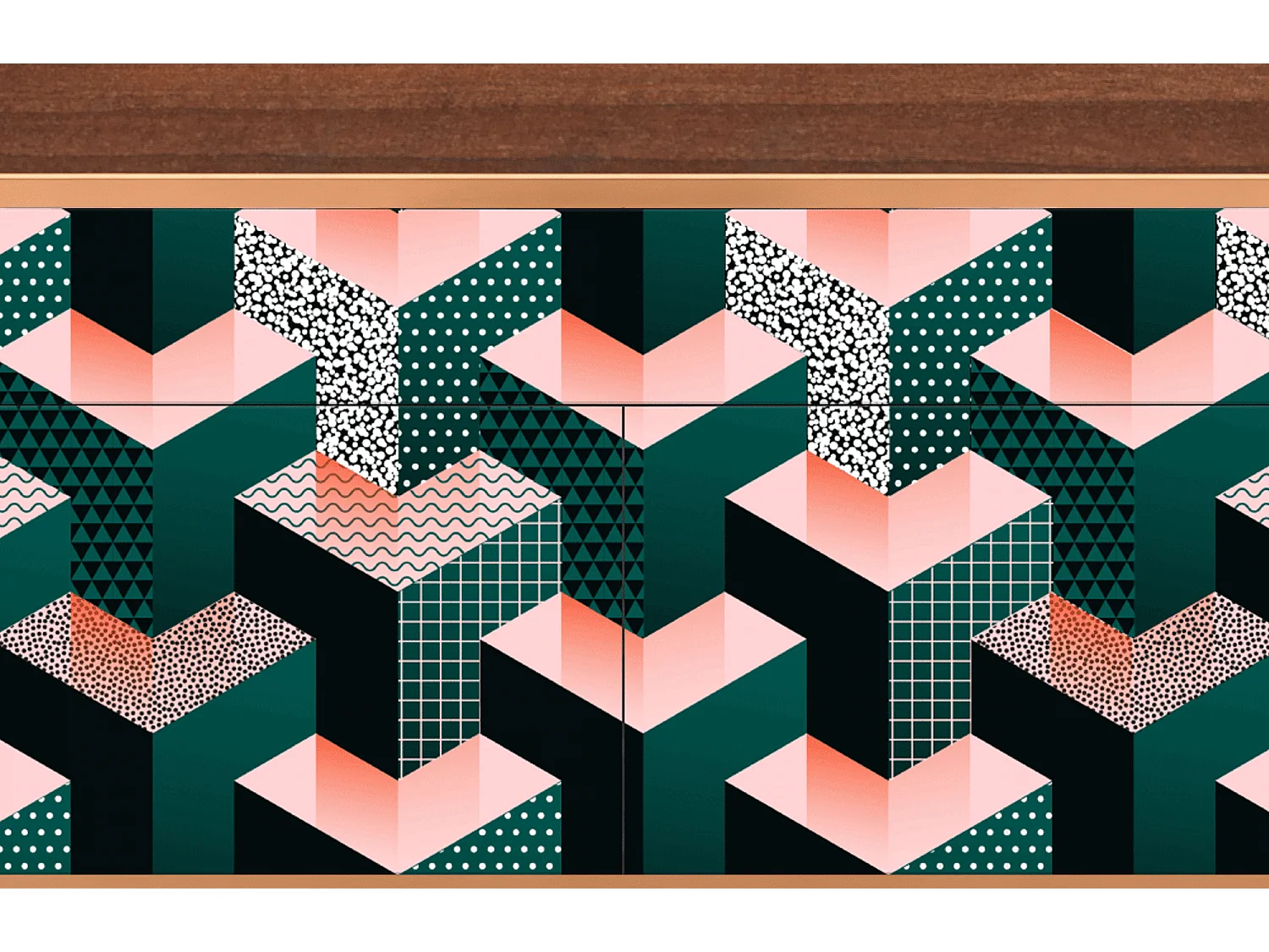 Credenza - 115x85x48 cm - BS4 - Geometric Madness, Noce