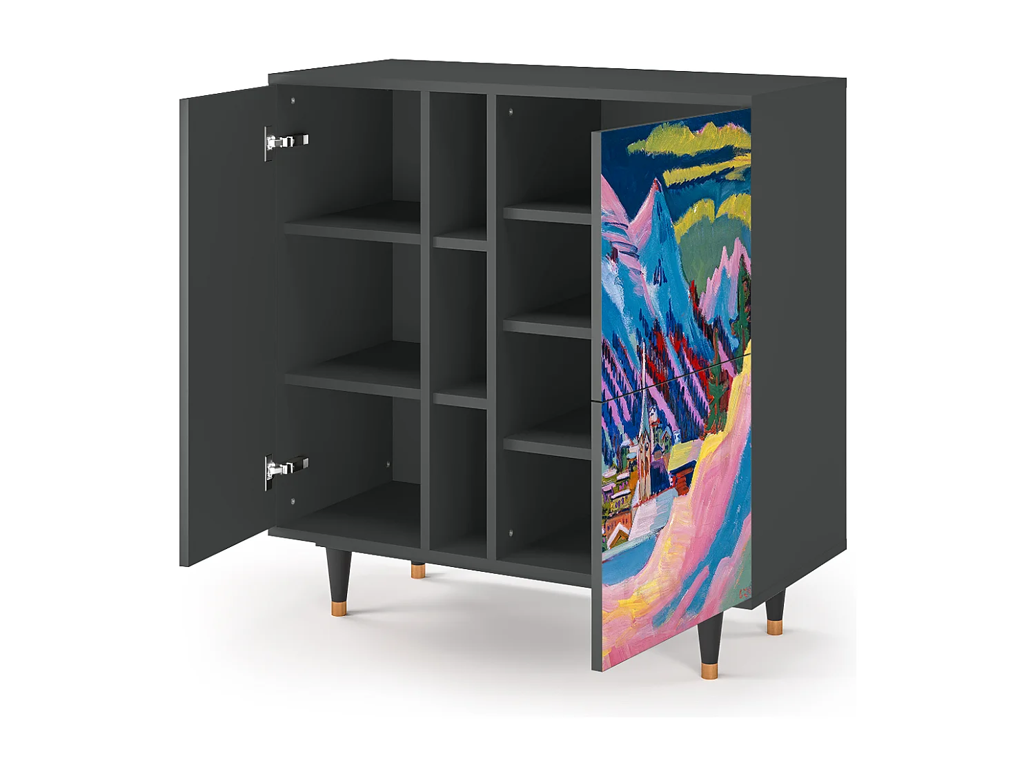 Kredens - 94х96х41 cm - BS5 - Davos Winter, Antracyt