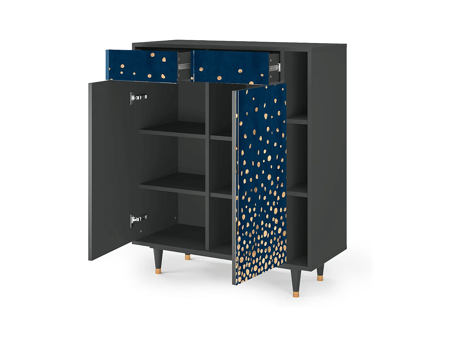 Kredens - 96х110х41 cm - BS6 - Night Skies, Antracyt