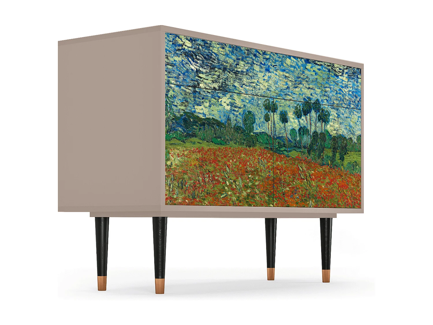 Buffet - 115x85x48 cm - BS4 - Poppy field by van Gogh, Latte