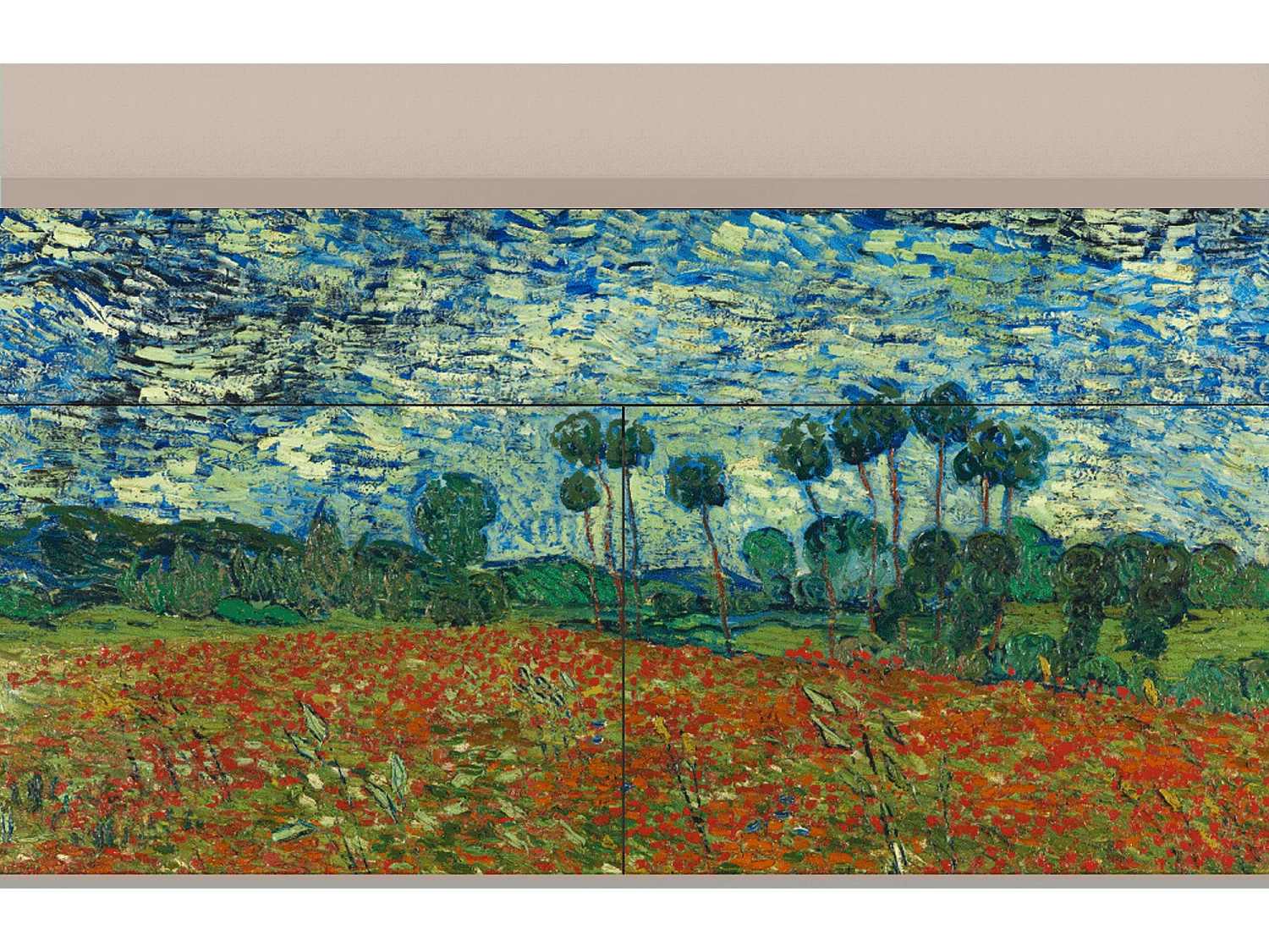 Buffet - 115x85x48 cm - BS4 - Poppy field by van Gogh, Latte