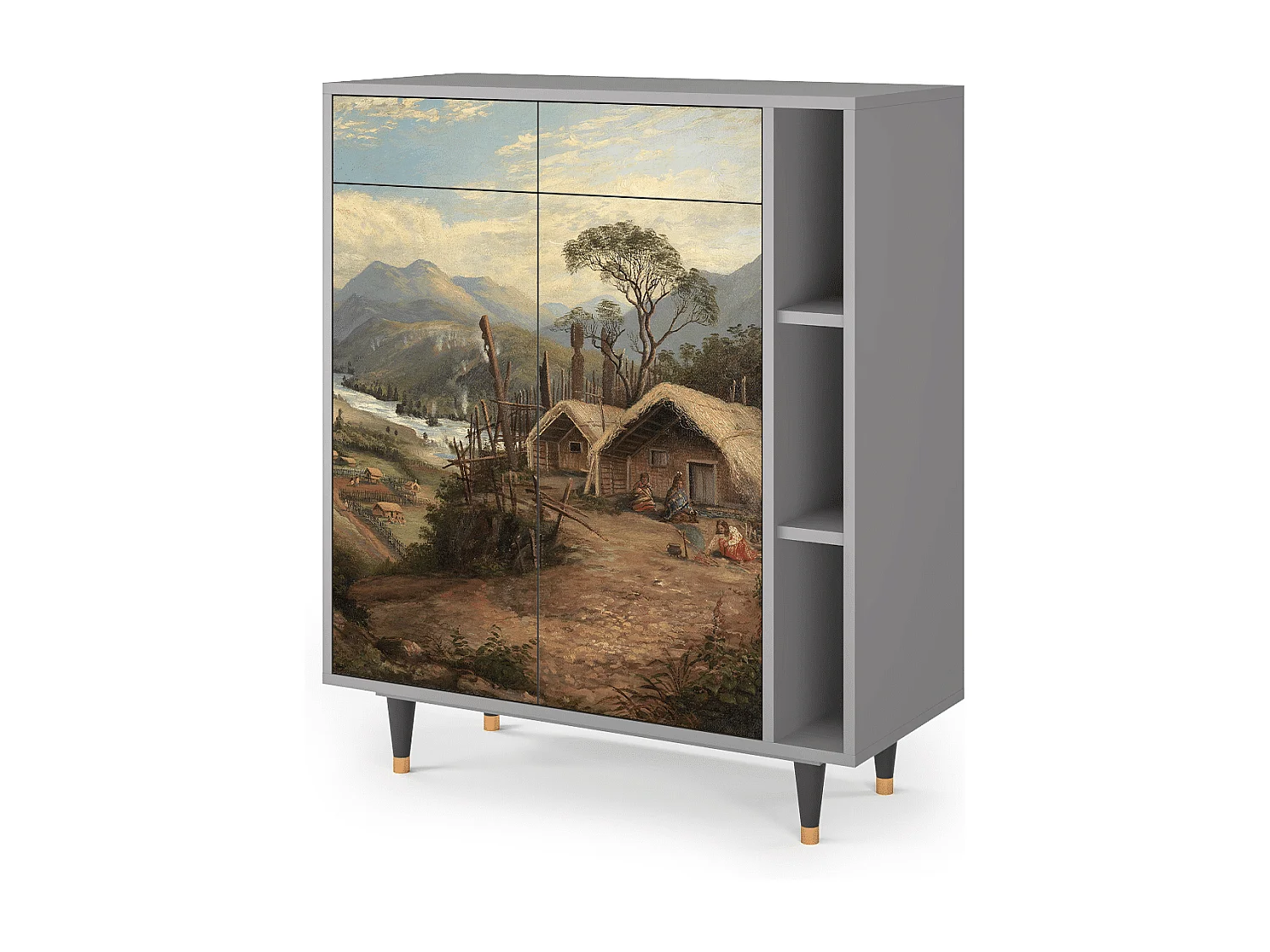 Credenza - 96х110х41 cm - BS6 - View Across the Plains , Grigio