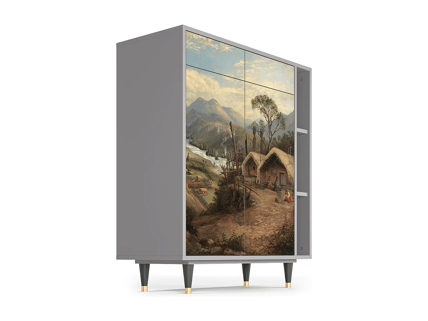 Credenza - 96х110х41 cm - BS6 - View Across the Plains , Grigio