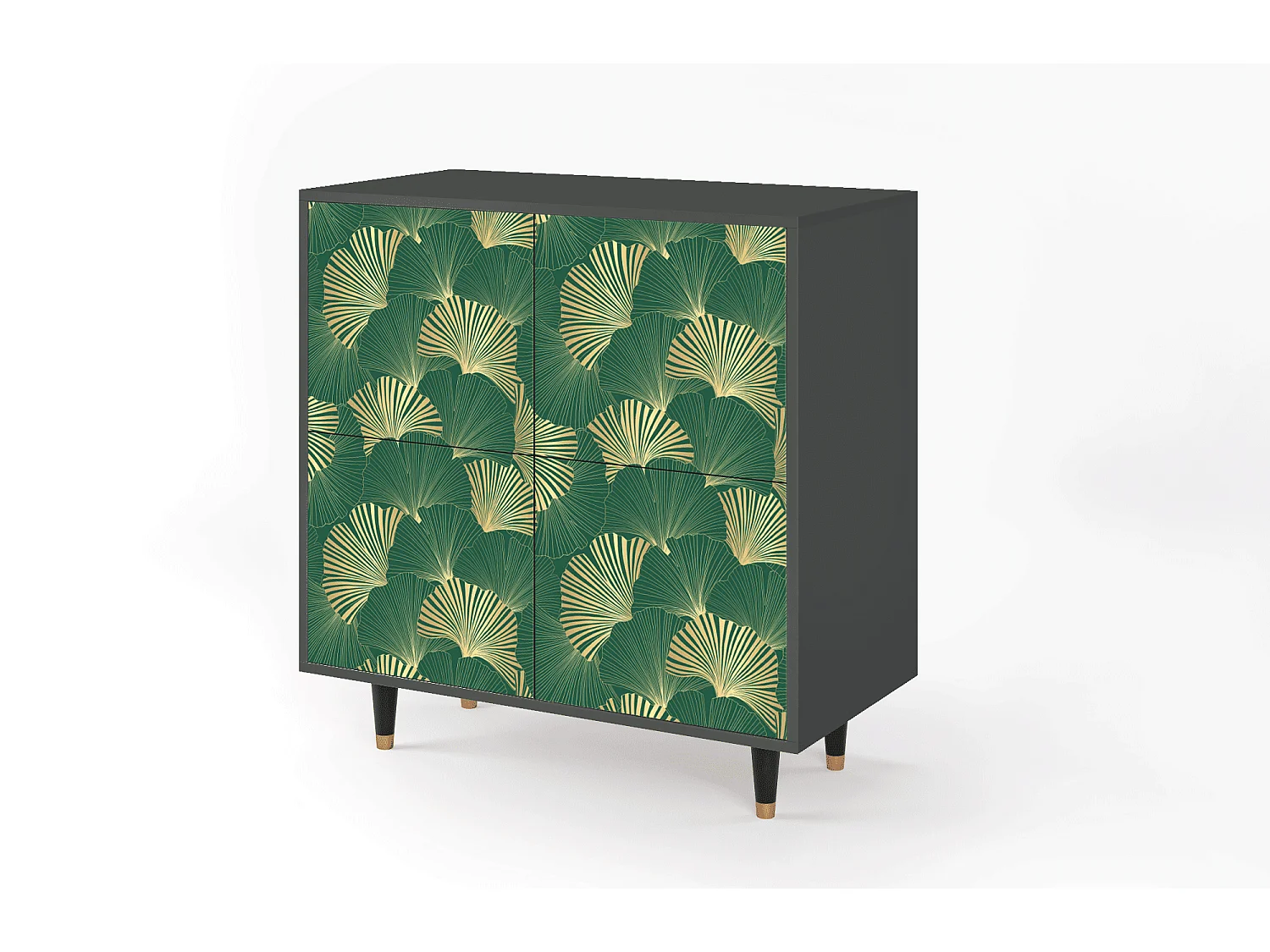 Kredens - 94x96x48 cm - BS3 - Gold Ginkgo, Antracyt