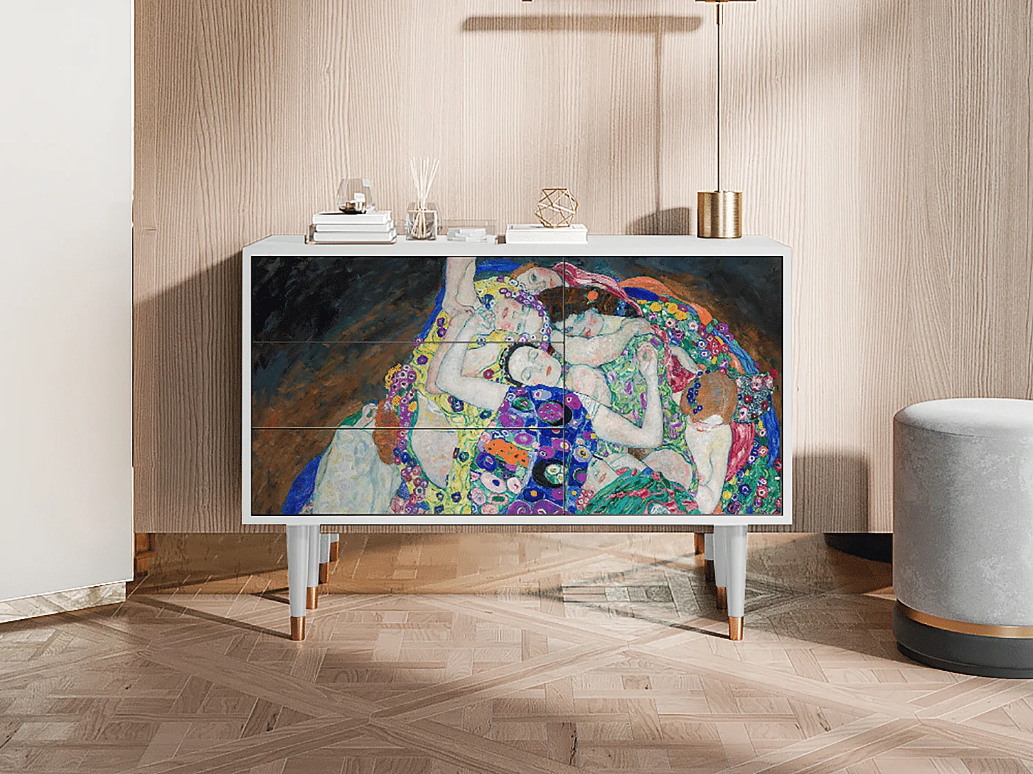 Aparador - 115х84х41 cm - S3 - The Maiden by Klimt, Branco