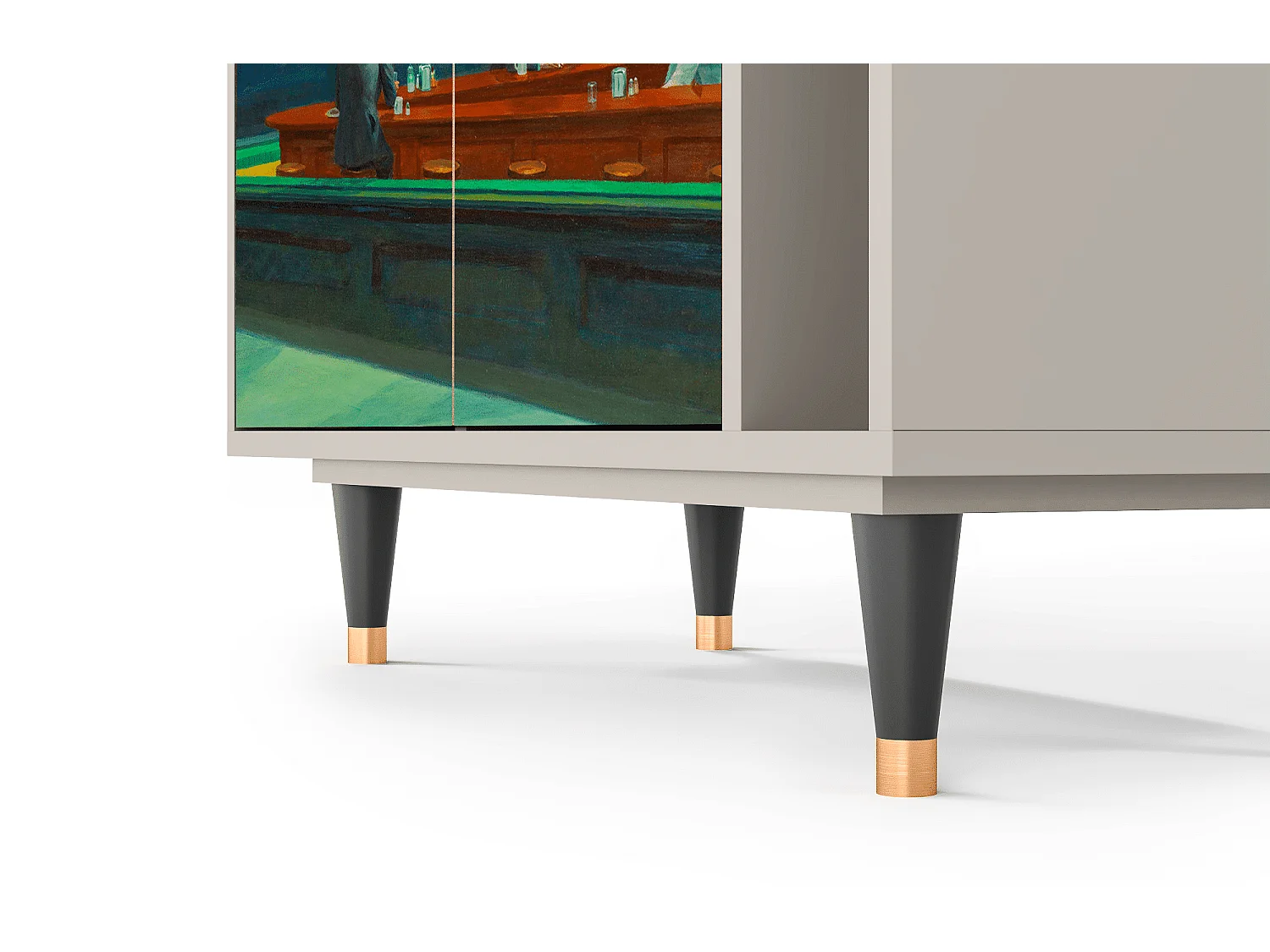 Kredens - 96х110х41 cm - BS6 - Nighthawks by Hopper, Piaskowy