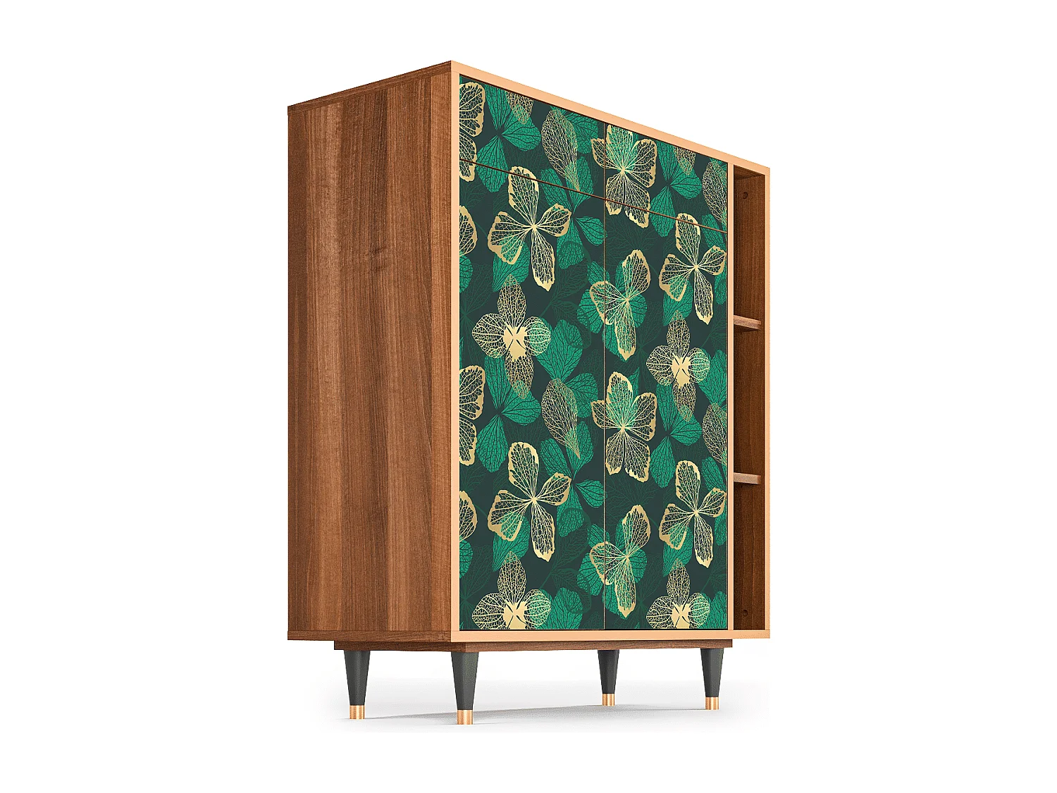 Credenza - 96х110х41 cm - BS6 - Green Flower, Noce
