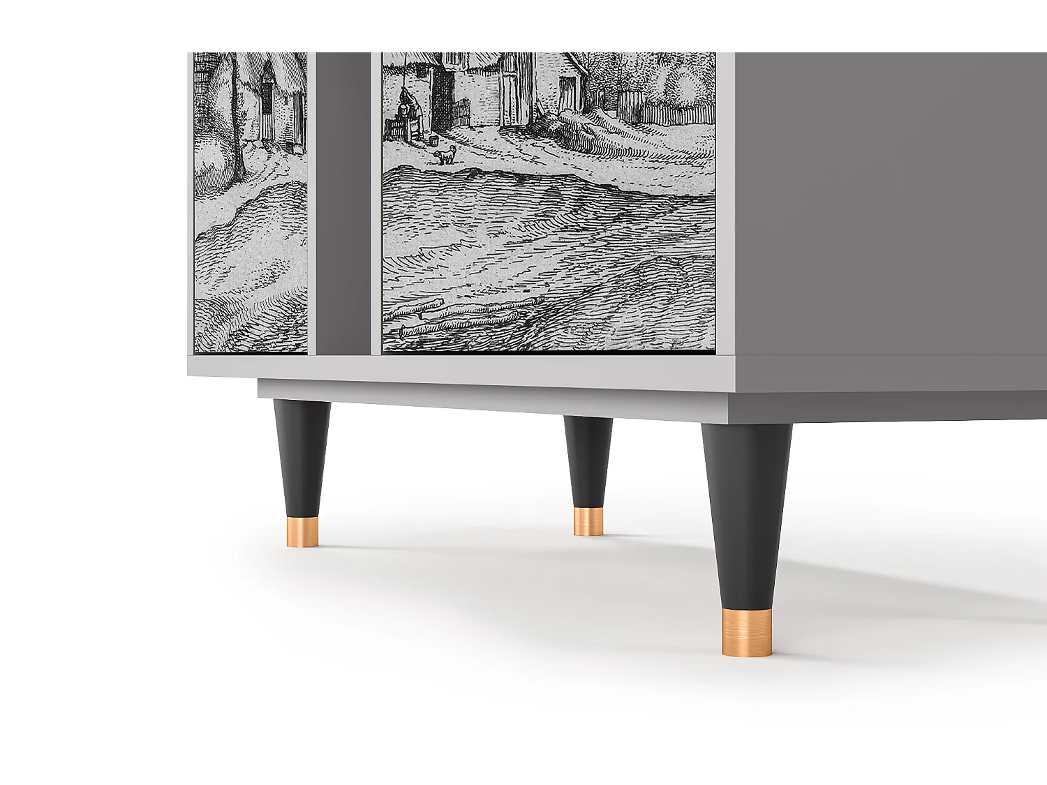 Aparador - 94х96х41 cm - BS5 - Farms in a Village, Cinza