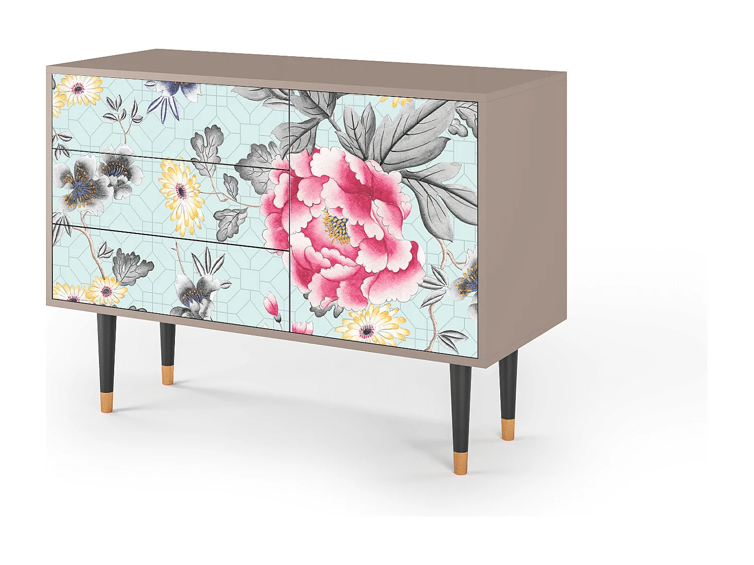 Kredens - 115х84х41 cm - S3 - Sky Garden, Latte