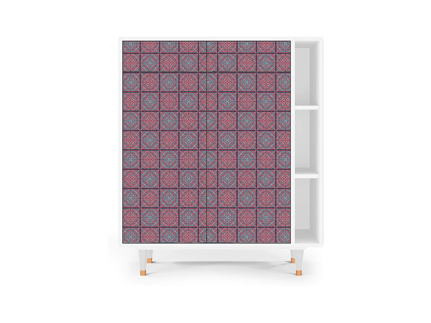 Kredens - 96х110х41 cm - BS6 - Riviera Mosaic, Biały