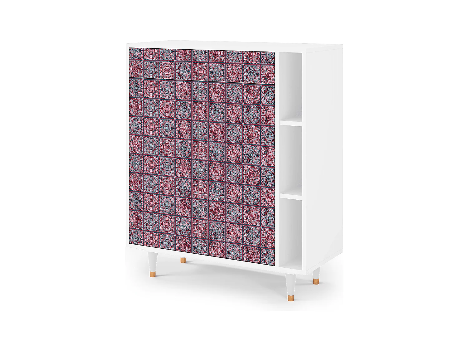 Kredens - 96х110х41 cm - BS6 - Riviera Mosaic, Biały