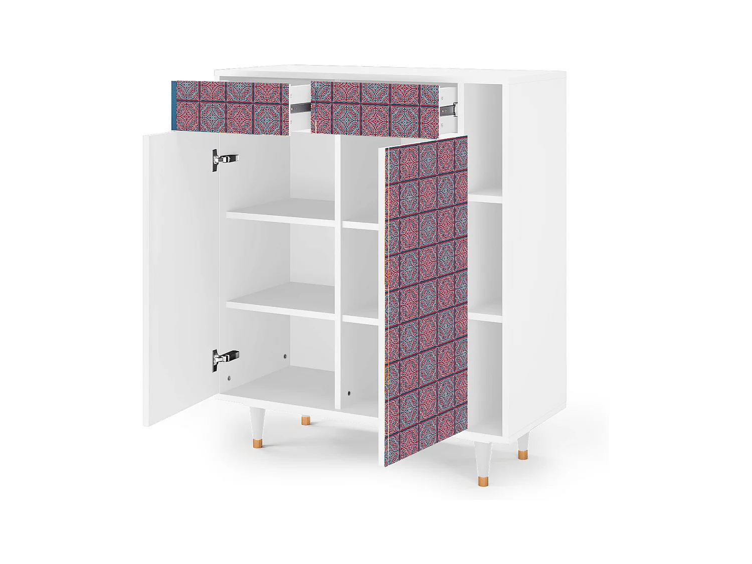 Kredens - 96х110х41 cm - BS6 - Riviera Mosaic, Biały