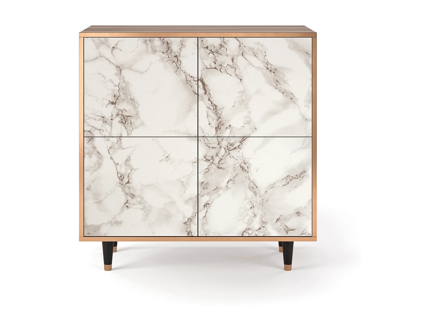 Sideboard - 94x96x48 cm - BS3 - Milk Marble, Walnuss