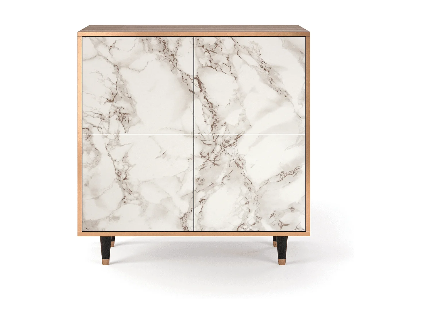 Sideboard - 94x96x48 cm - BS3 - Milk Marble, Walnuss