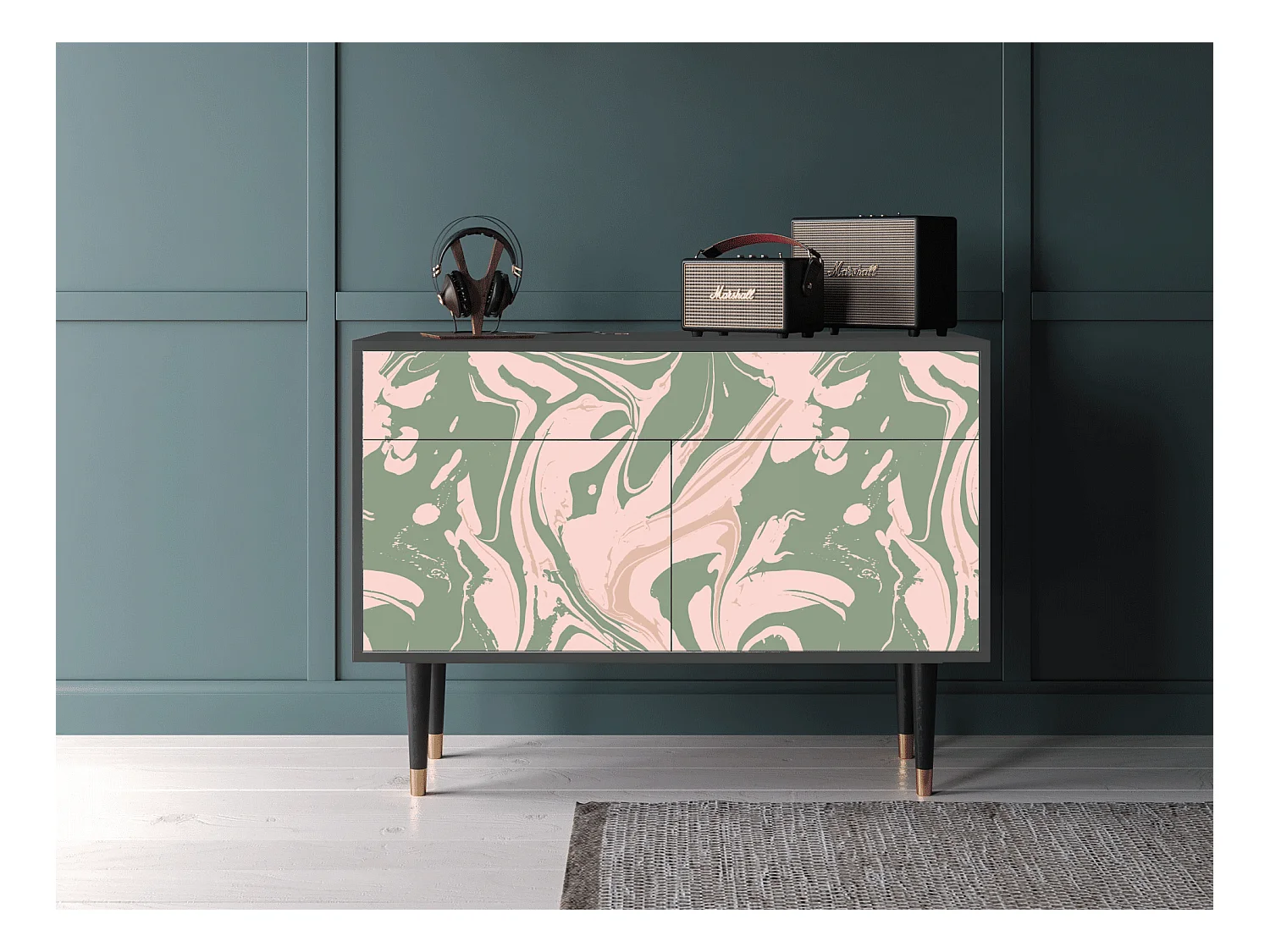 Buffet - 115x85x48 cm - BS4 - Aquarelle, Anthracite
