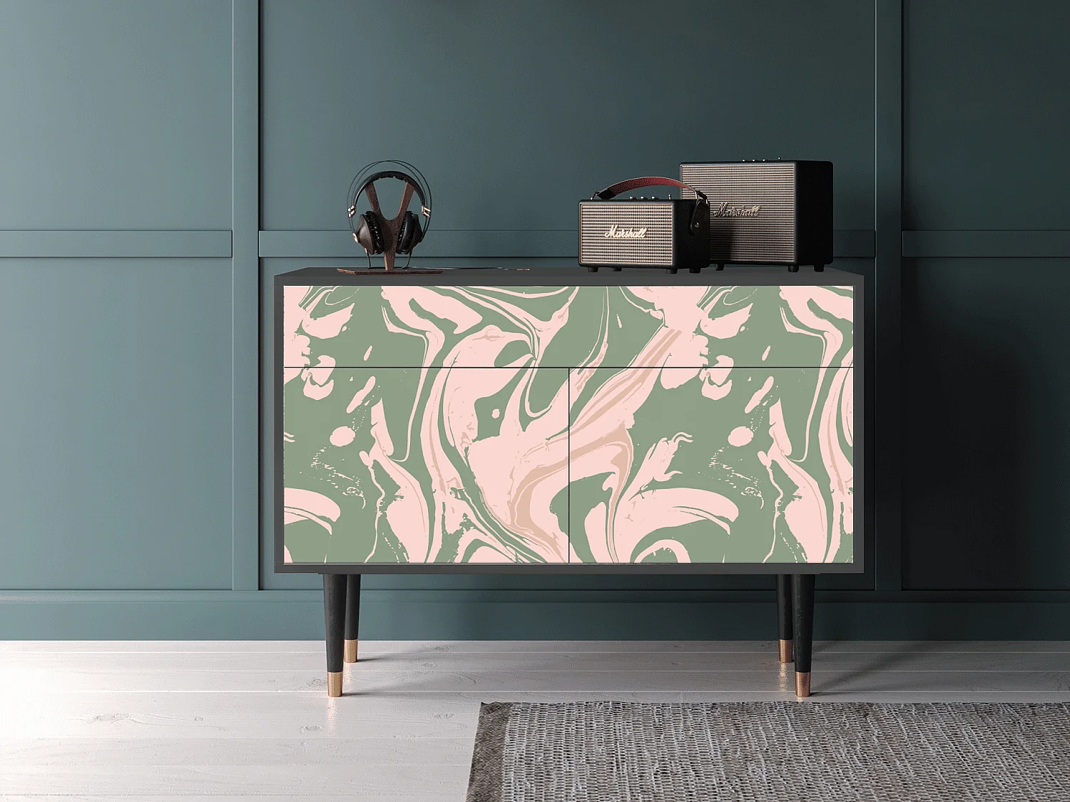 Buffet - 115x85x48 cm - BS4 - Aquarelle, Anthracite