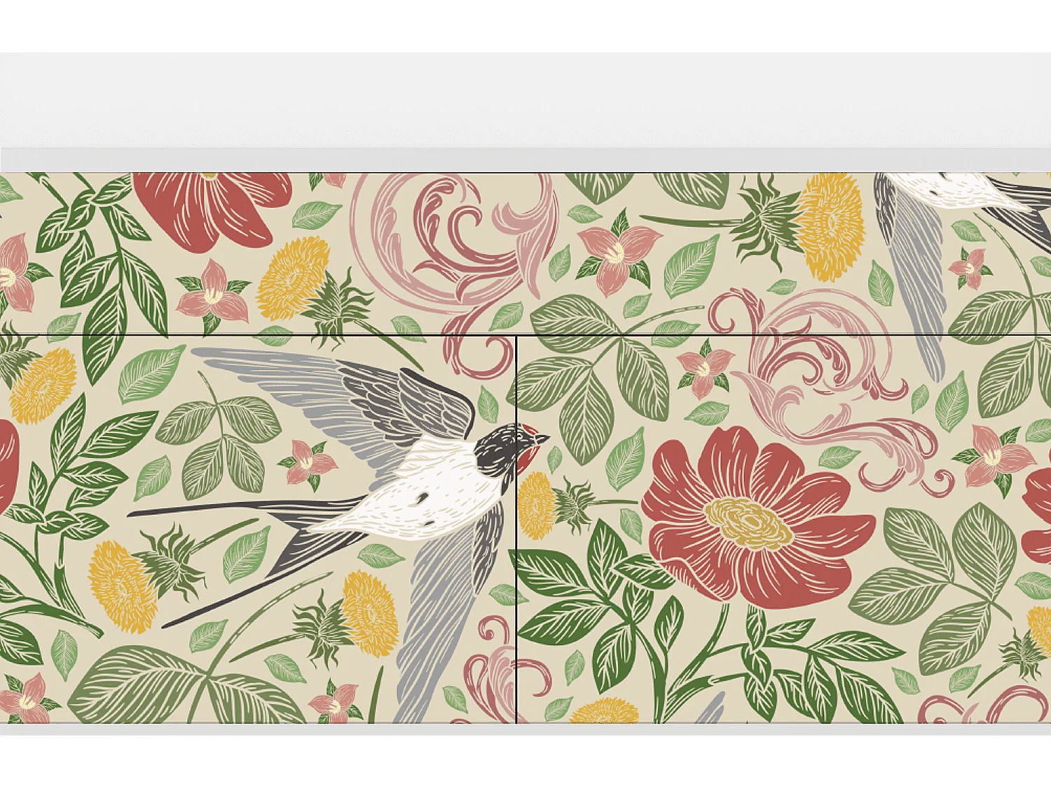 Aparador - 115x85x48 cm - BS4 - Spring Swallow, Branco