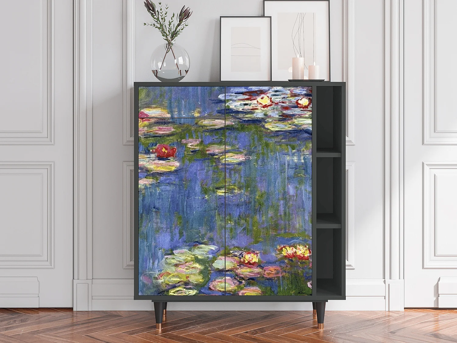 Aparador - 96х110х41 cm - BS6 - The water lily pond  , Antracita