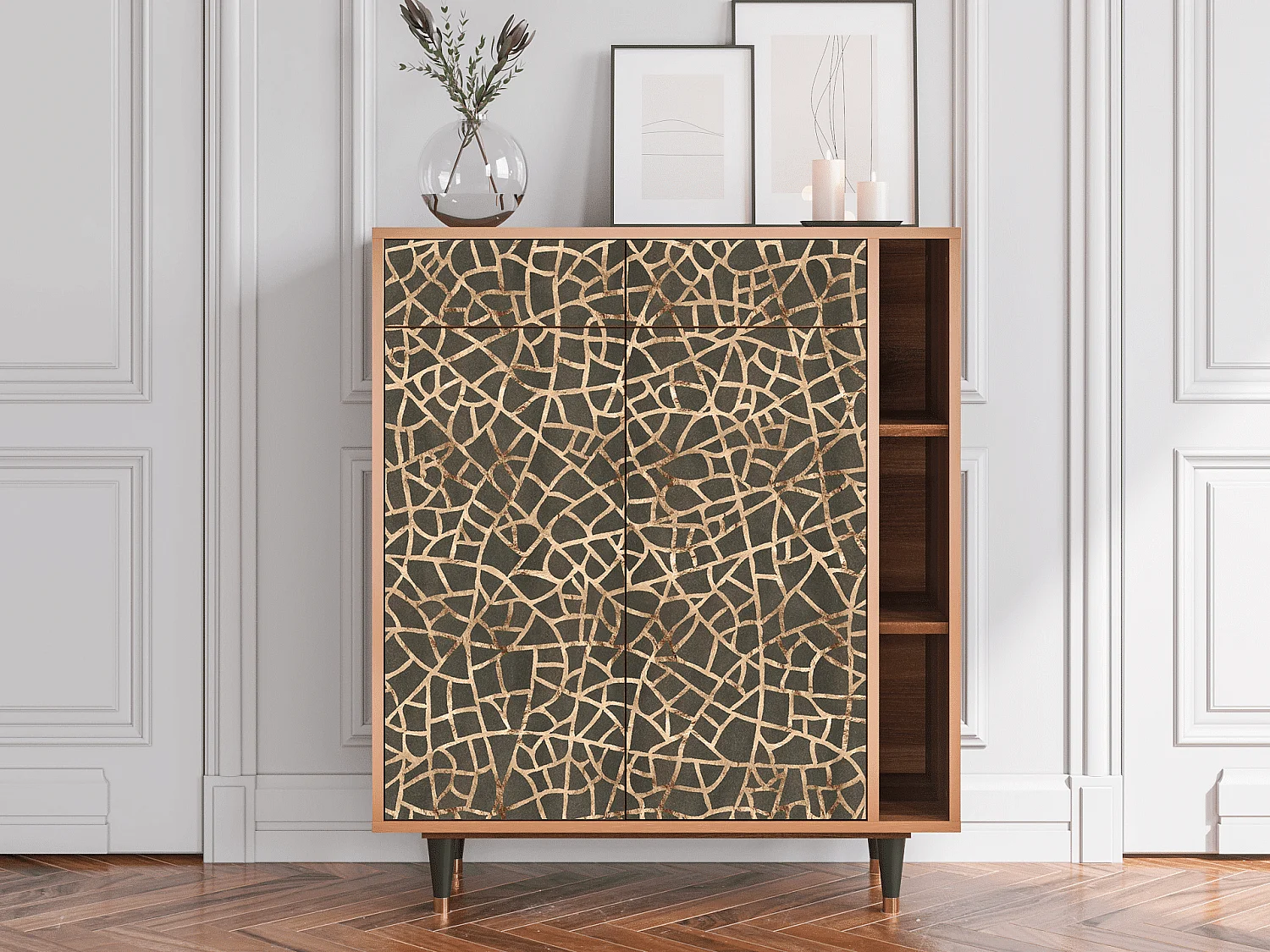 Credenza - 96х110х41 cm - BS6 - Enlarged Leaf, Noce