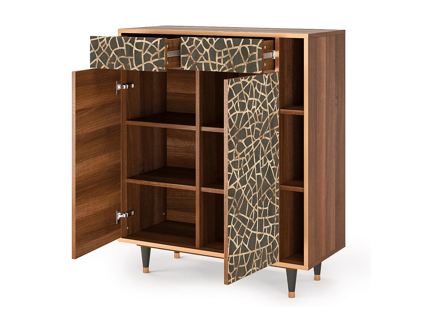 Credenza - 96х110х41 cm - BS6 - Enlarged Leaf, Noce