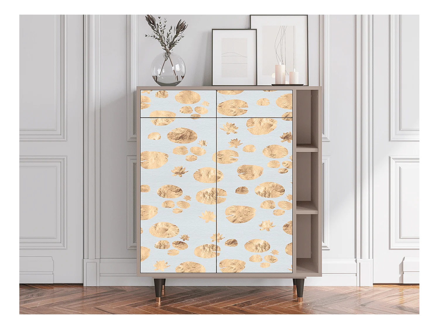 Kredens - 96х110х41 cm - BS6 - Blue Giraffe, Latte
