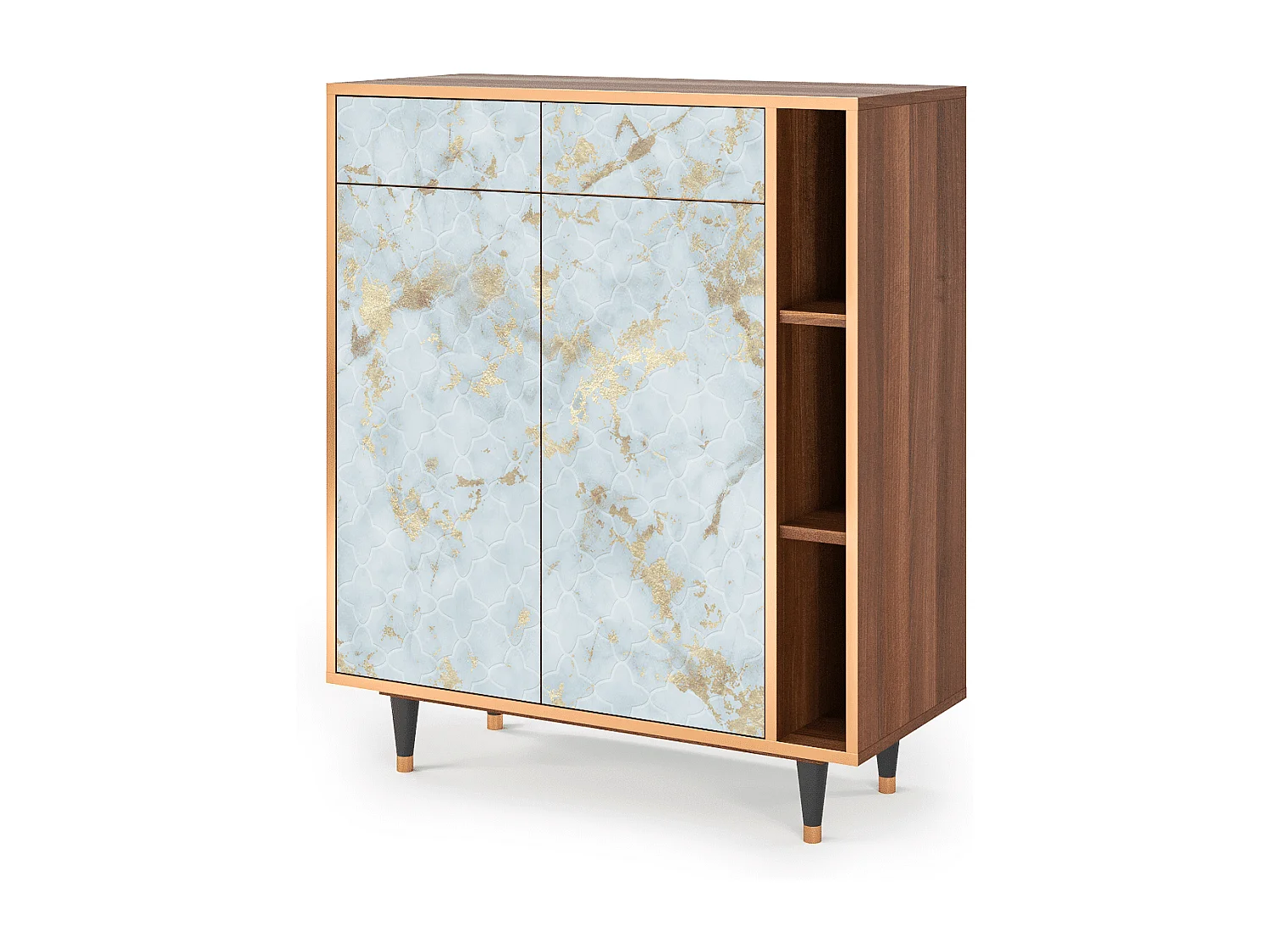 Kredens - 96х110х41 cm - BS6 - Golden Waves, Orzech