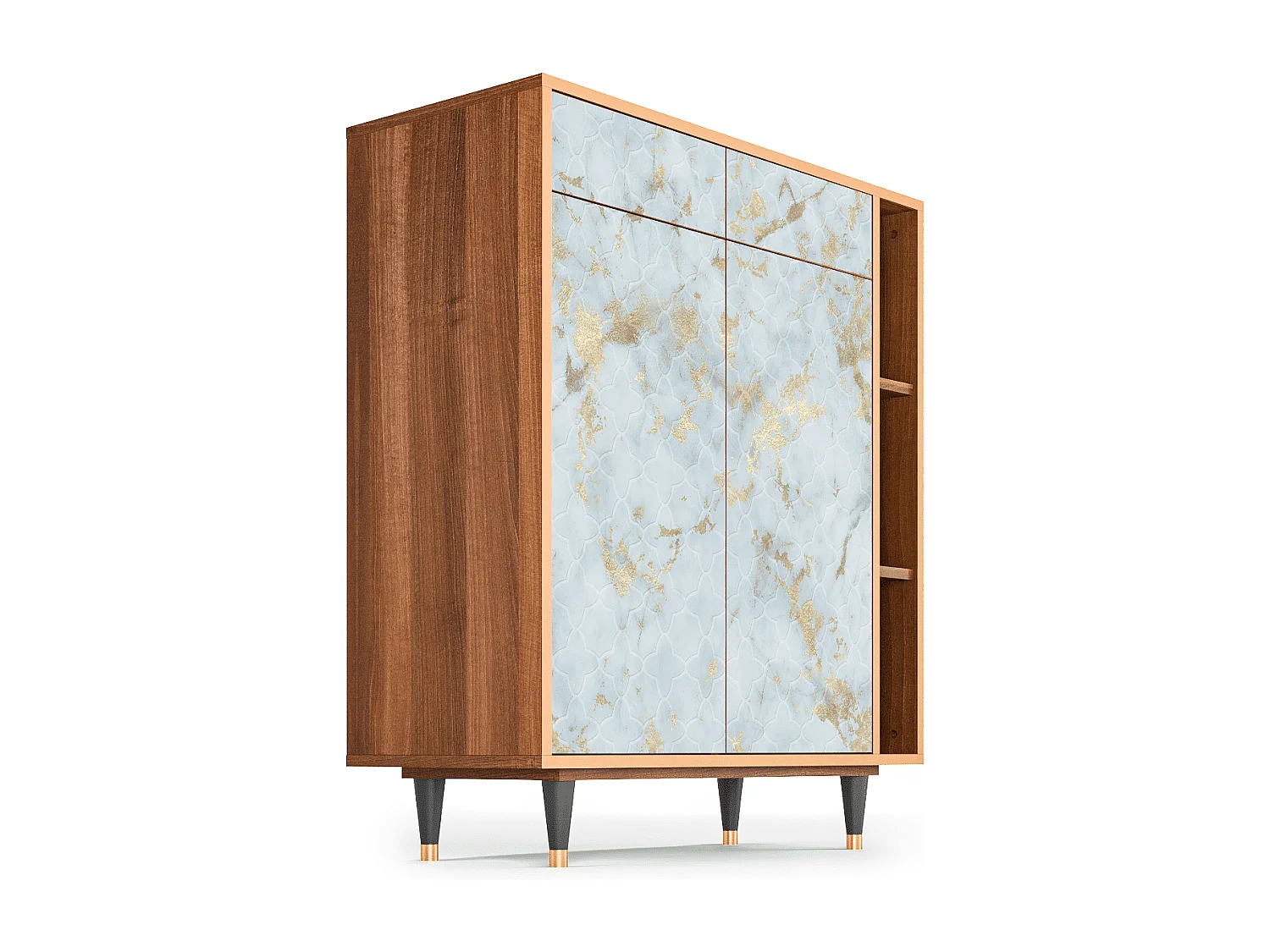 Kredens - 96х110х41 cm - BS6 - Golden Waves, Orzech