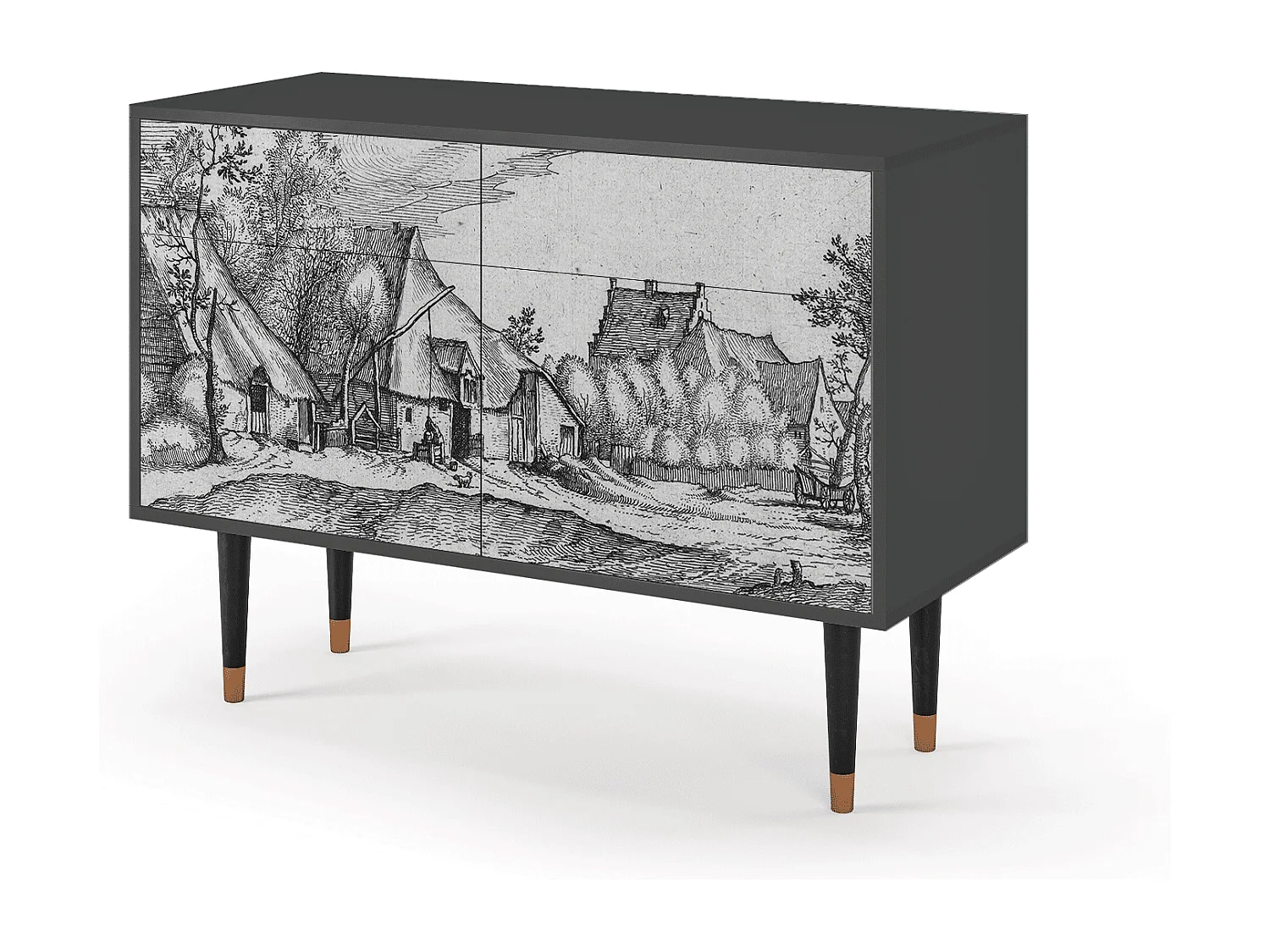 Sideboard - 115x85x48 cm - BS4 - Farms in a Village, Anthrazit