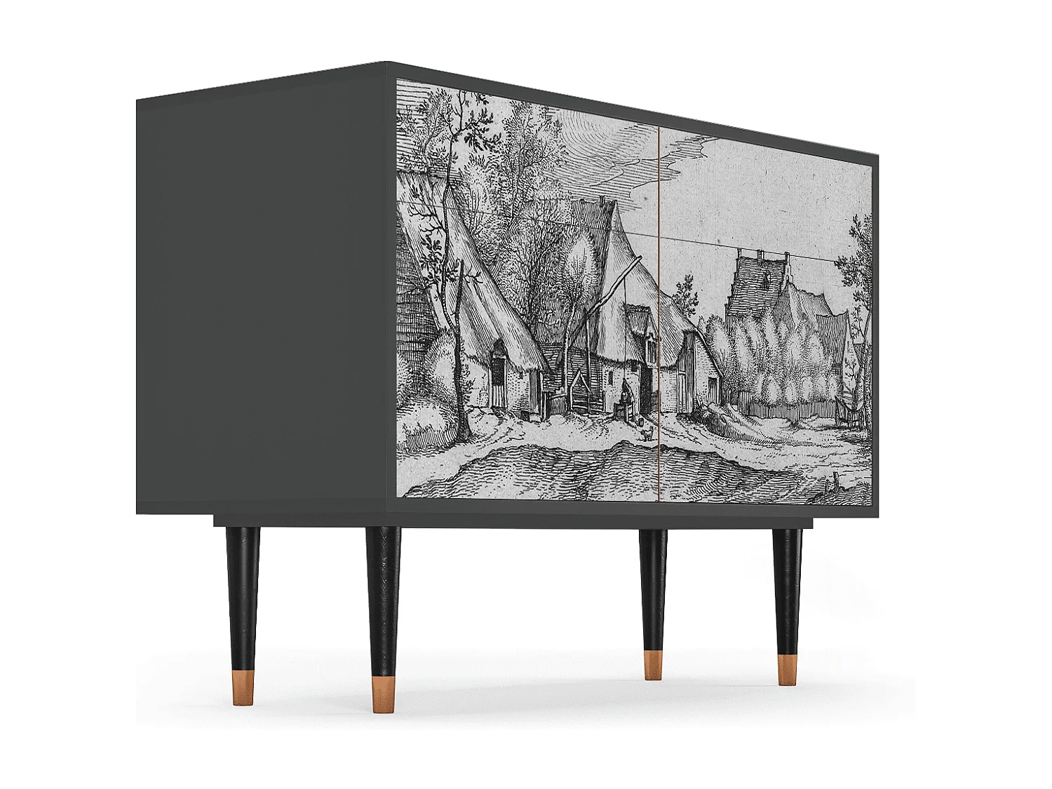 Sideboard - 115x85x48 cm - BS4 - Farms in a Village, Anthrazit
