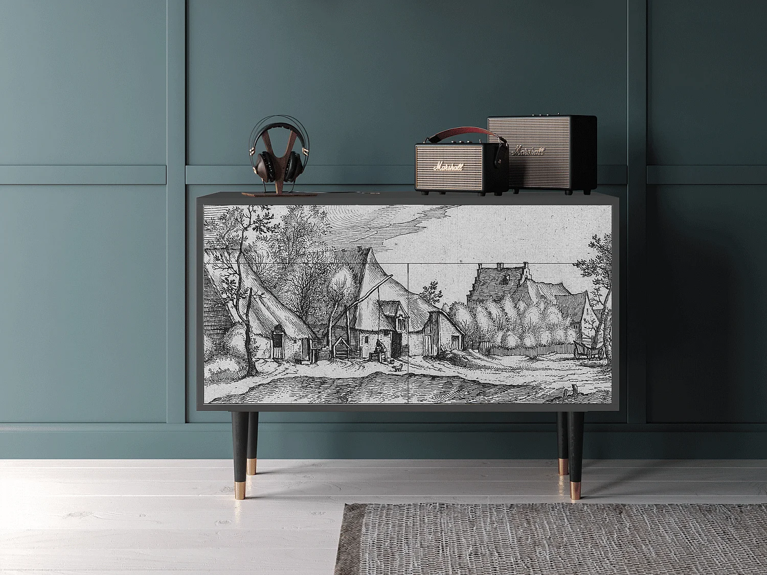 Credenza - 115x85x48 cm - BS4 - Farms in a Village, Antracite