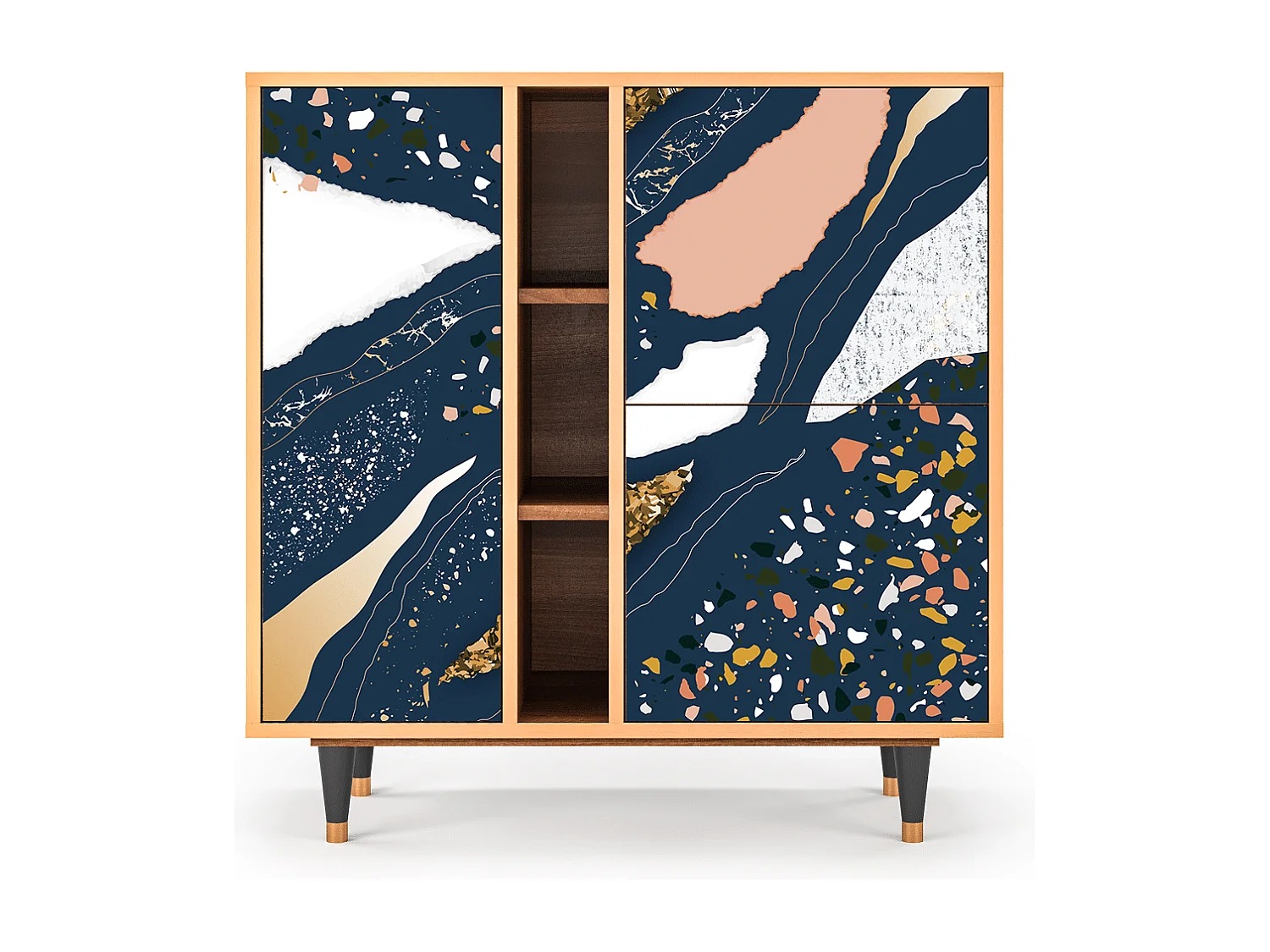 Kredens - 94х96х41 cm - BS5 - Nude Iceberg, Orzech