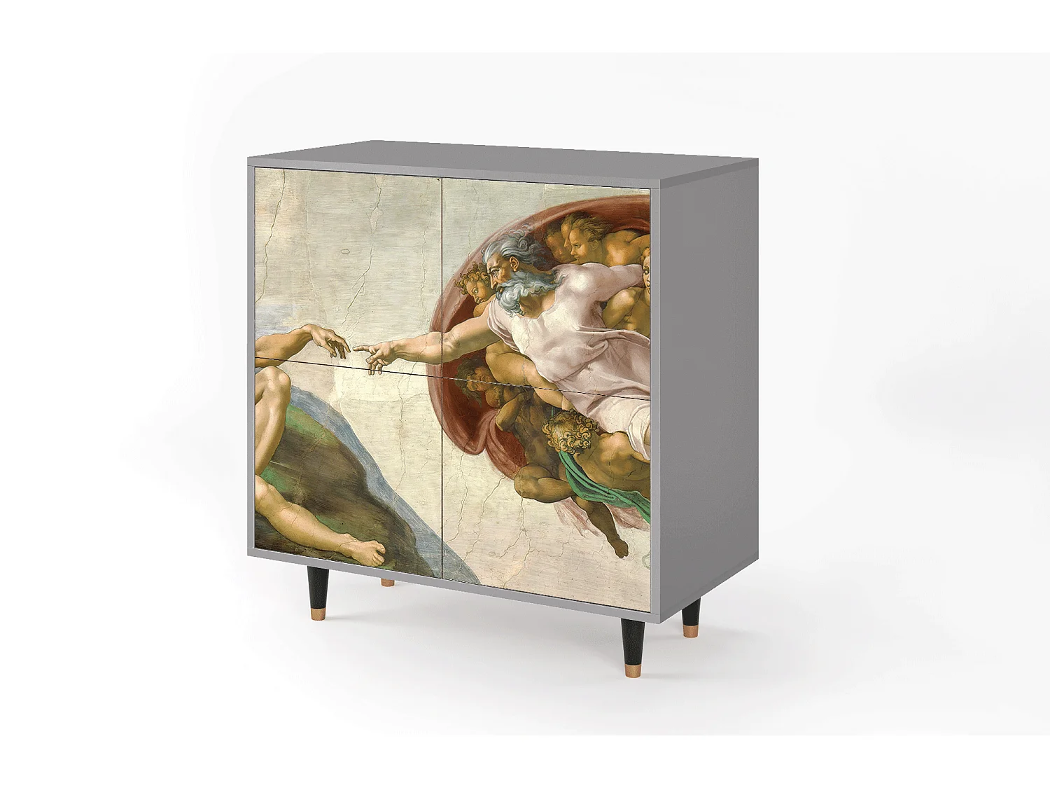 Kredens - 94x96x48 cm - BS3 - The Creation of Adam, Szary