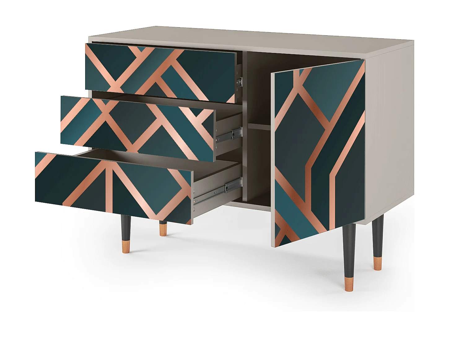 Kredens - 115х84х41 cm - S3 - Bronze Crossroad, Piaskowy