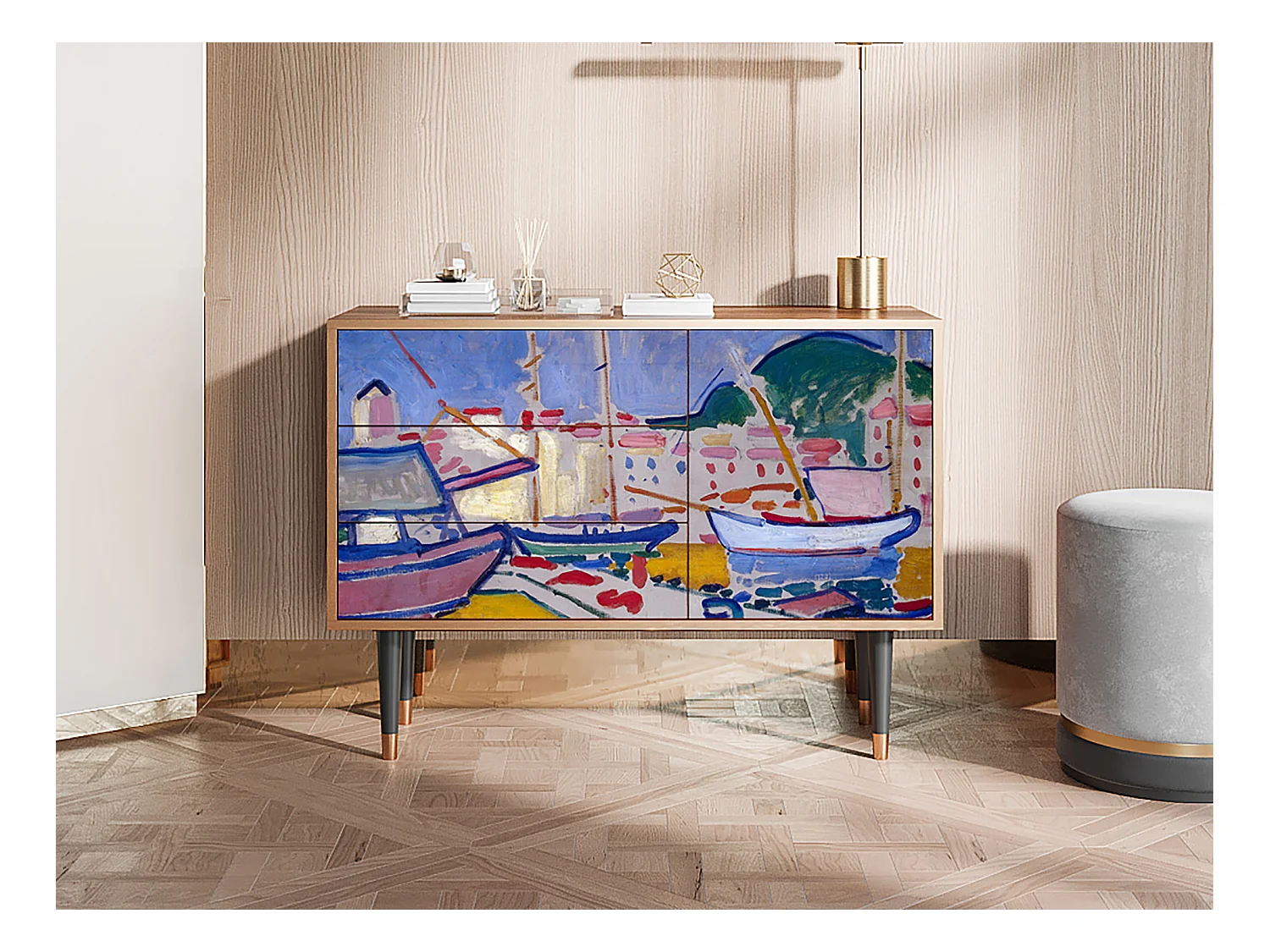 Buffet - 115х84х41 cm - S3 - The Port of Collioure , Noyer