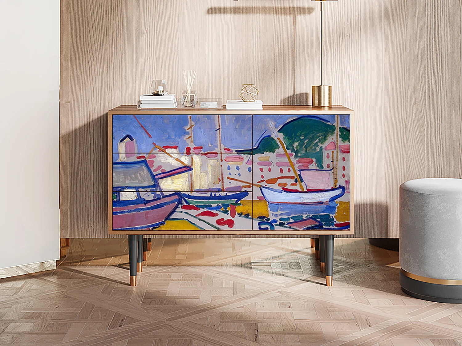 Credenza - 115х84х41 cm - S3 - The Port of Collioure , Noce