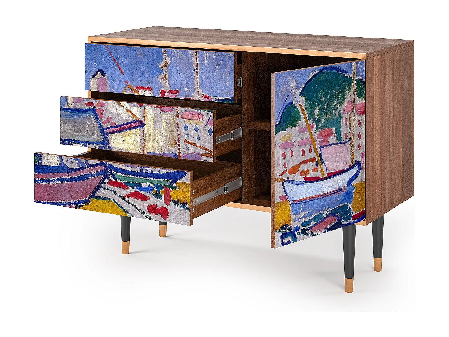Credenza - 115х84х41 cm - S3 - The Port of Collioure , Noce