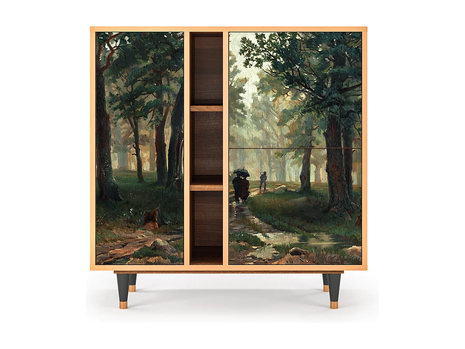 Dressoir - 94х96х41 cm - BS5 -  Rain in the Oak Forest, Walnoot