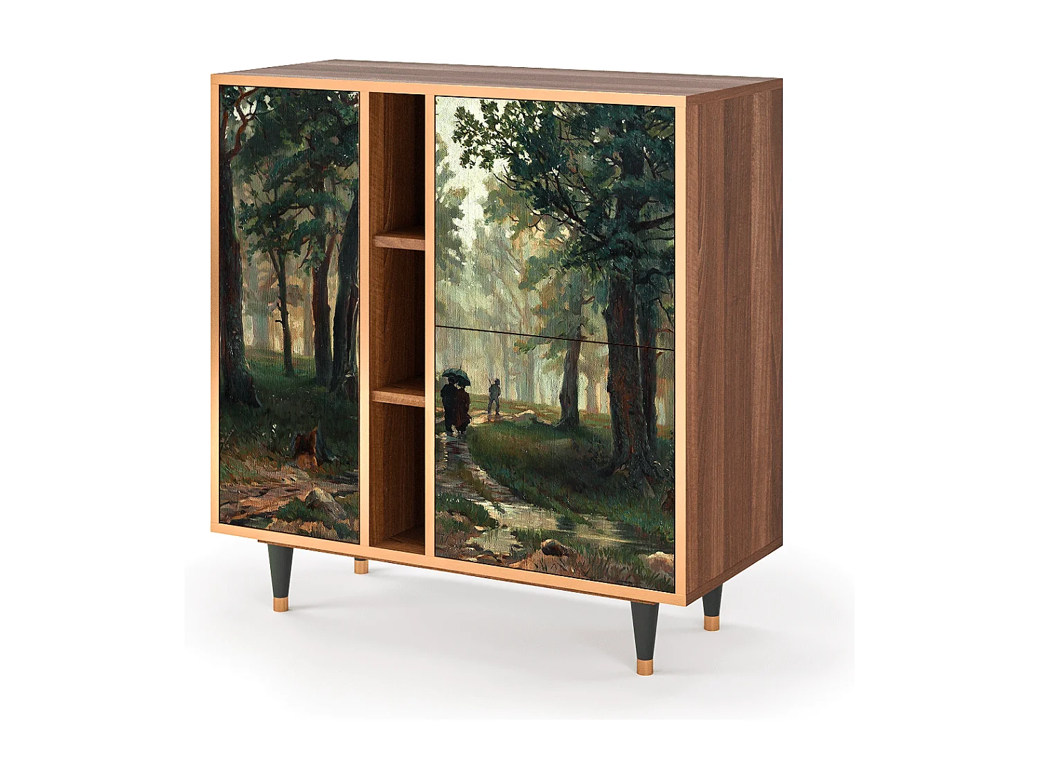 Dressoir - 94х96х41 cm - BS5 -  Rain in the Oak Forest, Walnoot