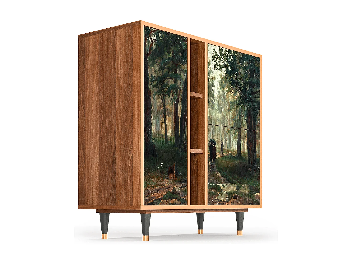 Dressoir - 94х96х41 cm - BS5 -  Rain in the Oak Forest, Walnoot
