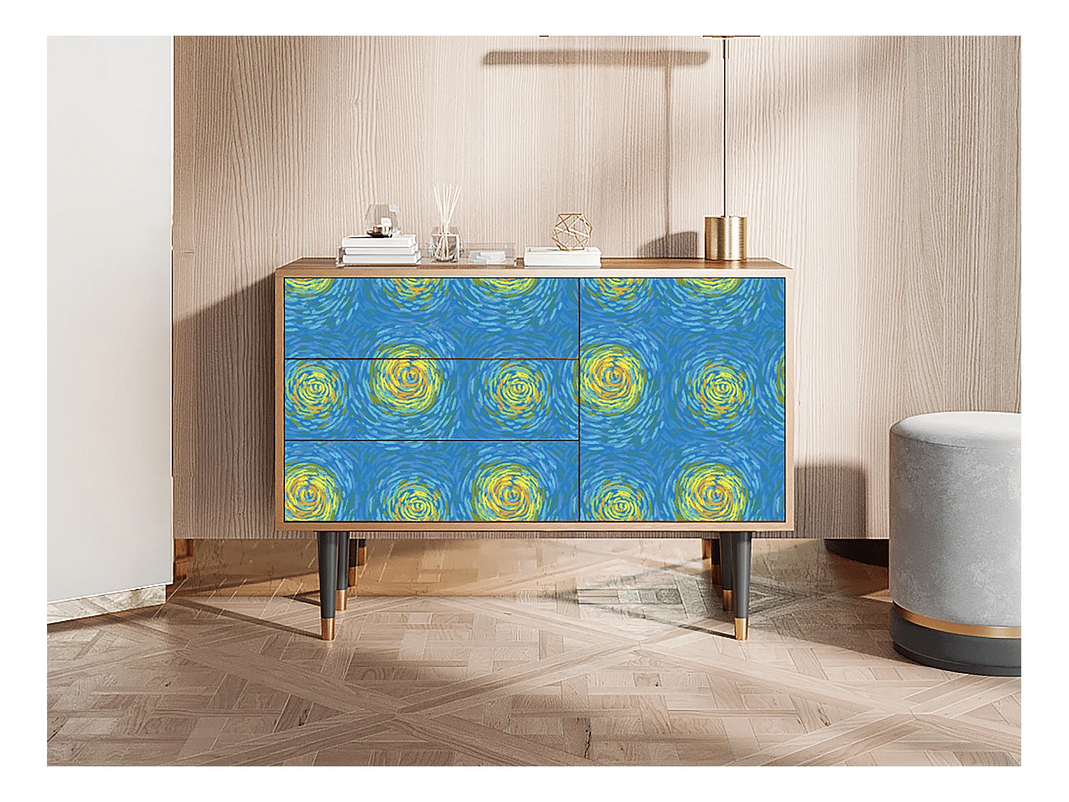 Credenza - 115х84х41 cm - S3 - Van Gogh Lights, Noce