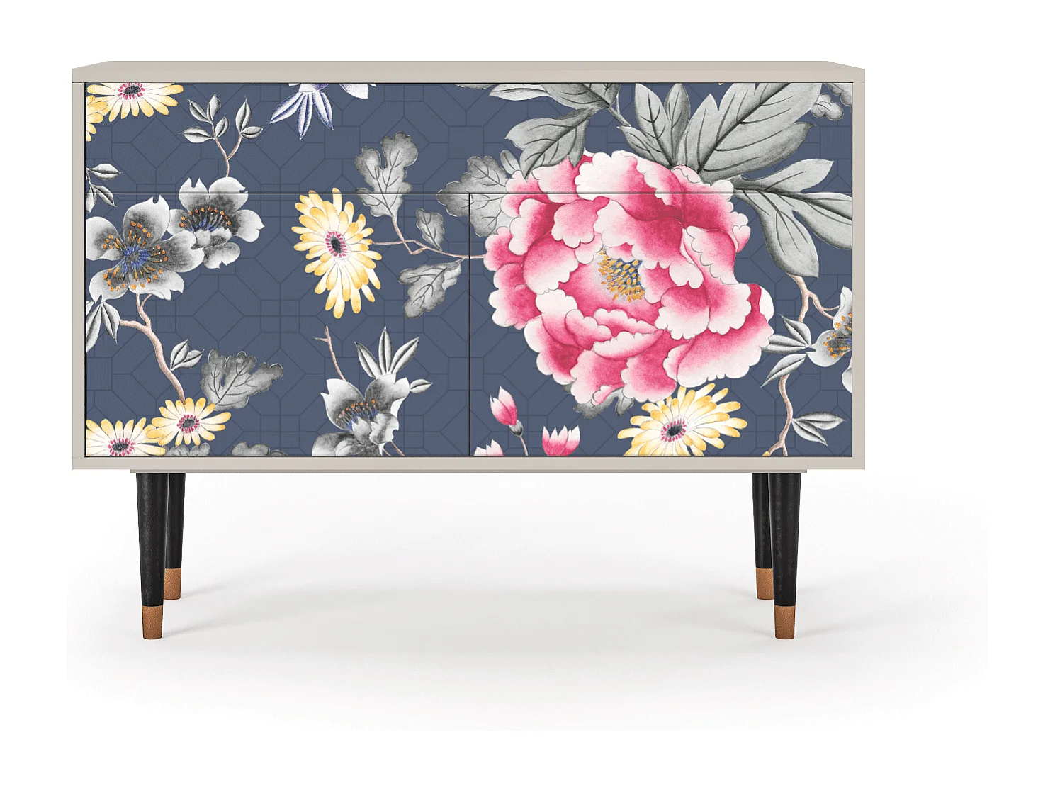 Kredens - 115x85x48 cm - BS4 - Dark Flower Bed, Piaskowy