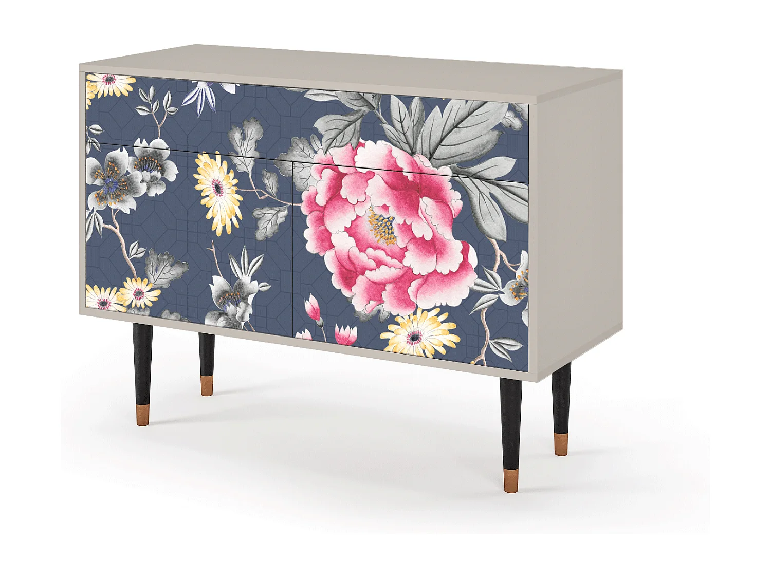 Kredens - 115x85x48 cm - BS4 - Dark Flower Bed, Piaskowy