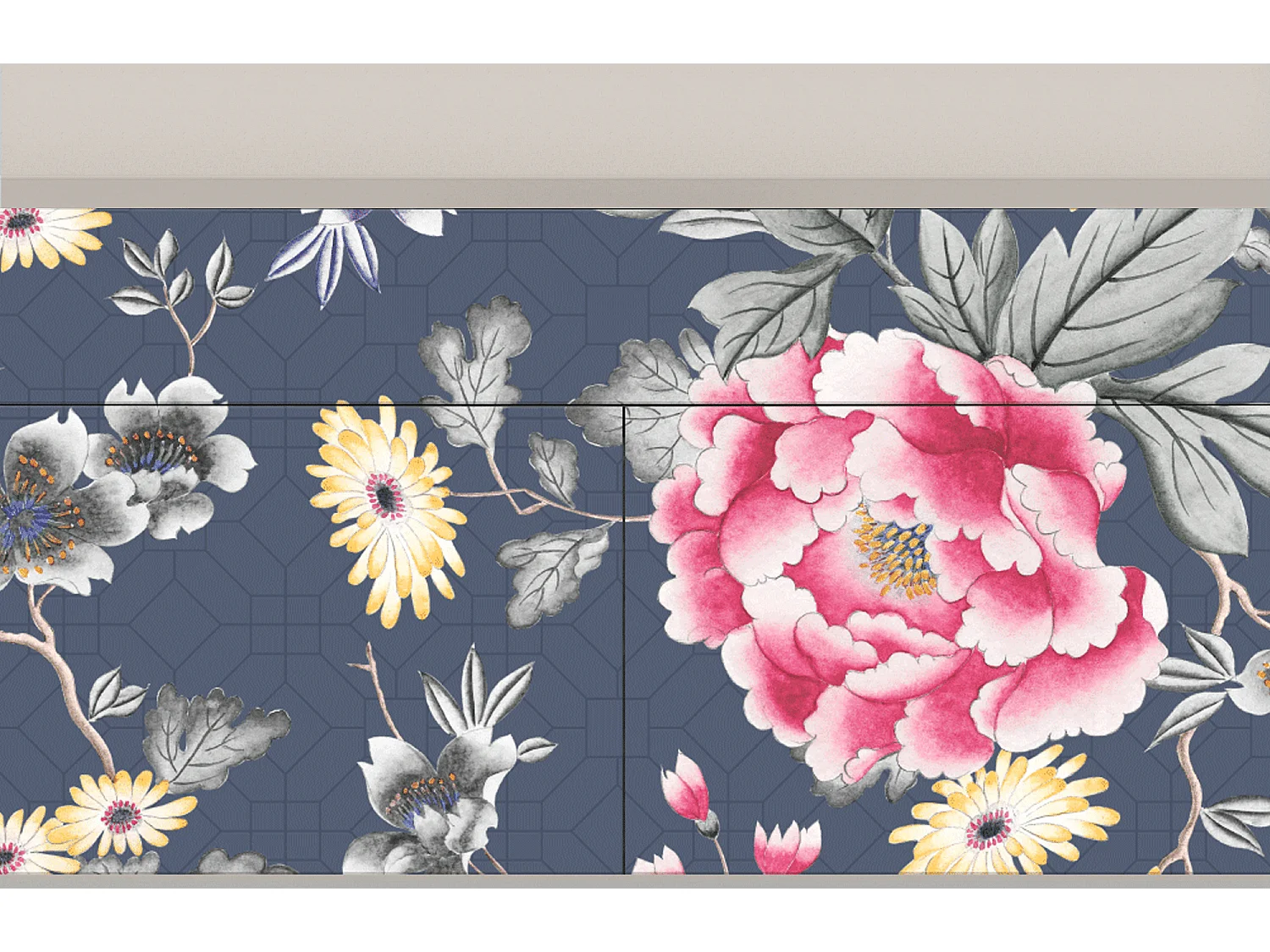 Kredens - 115x85x48 cm - BS4 - Dark Flower Bed, Piaskowy