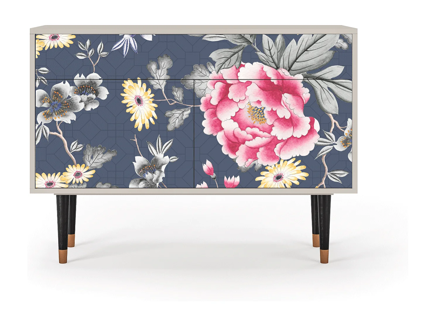 Kredens - 115x85x48 cm - BS4 - Dark Flower Bed, Piaskowy