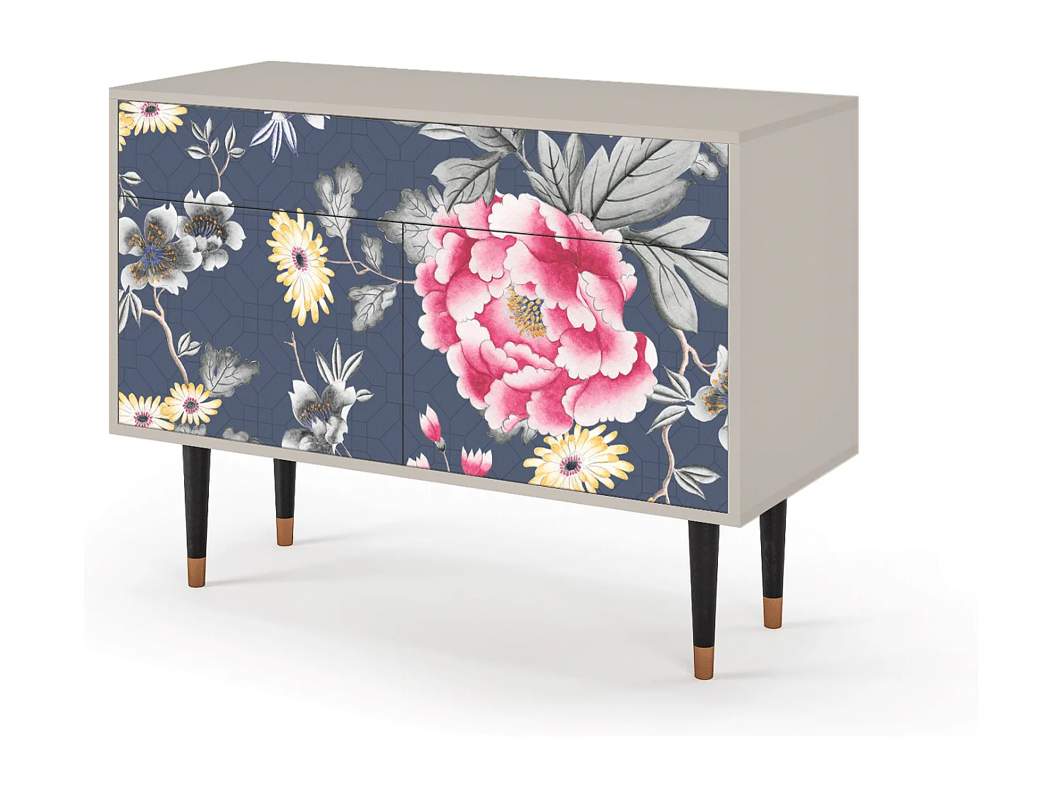 Kredens - 115x85x48 cm - BS4 - Dark Flower Bed, Piaskowy