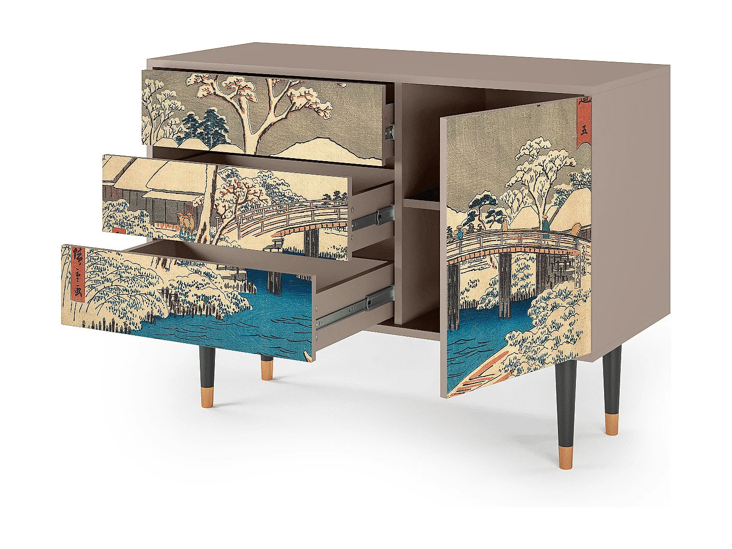 Kredens - 115х84х41 cm - S3 - Katabira River, Latte