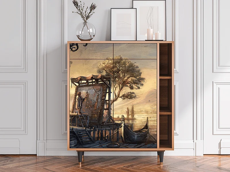 Kredens - 96х110х41 cm - BS6 - Venice, Orzech