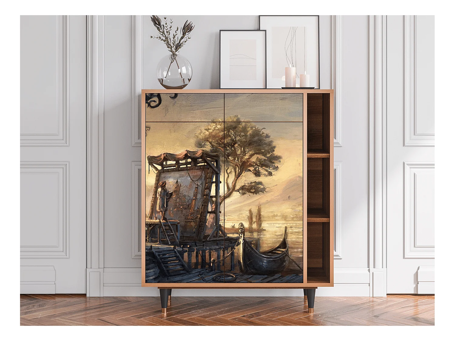 Credenza - 96х110х41 cm - BS6 - Venice, Noce
